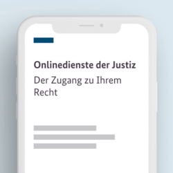 Schmuckgrafik: Onlinedienste der Justiz mit Verlinkung auf https://service.justiz.de/