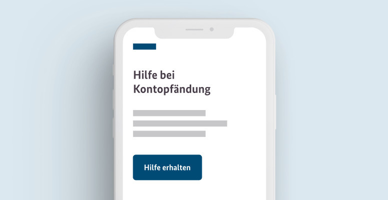 Schmuckgrafik : Hilfe bei Kontopfändung mit Verlinkung auf https://service.justiz.de/kontopfaendung